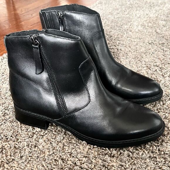 Easy Spirit Womens Black Lacy Block Heel Round-Toe Casual Booties Shoe Size 8.5M - Picture 1 of 10